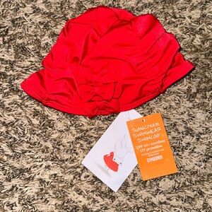 NWT GYMBOREE OLIVIA RED BOWS SWIM CAP HAT 2T 3T 2-3T NEW
